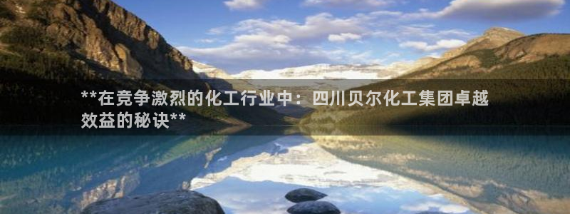 球盟会黑钱：**在竞争激烈的化工行业中：四川贝尔化工集团卓越